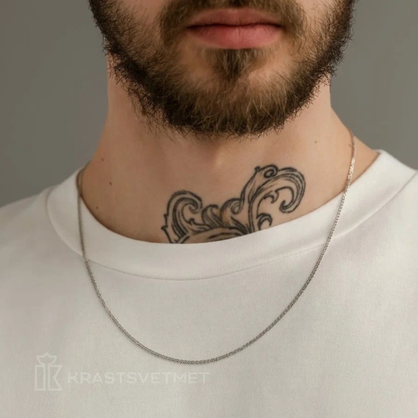 Цепь из серебра 925, плетение «Ромб двойной»